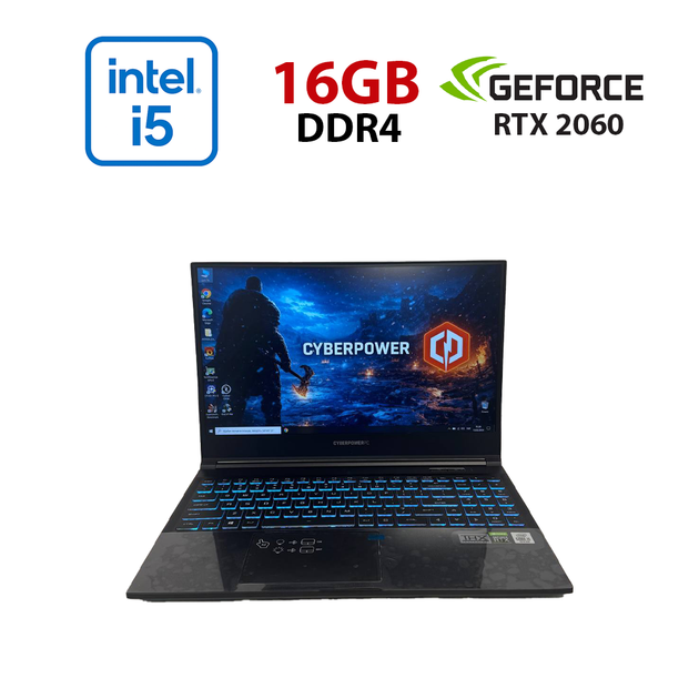 Ігровий ноутбук CyberPower Tracer IV GK5MR00 / 15,6" (1920x1080) IPS / Intel Core i5-10300H (4 (8) ядра по 2,5 - 4,5 ГГц) / 16 ГБ DDR4 / 512 ГБ SSD M.2 / nVidia GeForce RTX 2060, 6 ГБ GDDR6, 192-біт / Веб-камера б/в - Фото 1 Ігровий ноутбук CyberPower Tracer IV GK5MR00 / 15,6" (1920x1080) IPS / Intel Core i5-10300H (4 (8) ядра по 2,5 - 4,5 ГГц) / 16 ГБ DDR4 / 512 ГБ SSD M.2 / nVidia GeForce RTX 2060, 6 ГБ GDDR6, 192-біт / Веб-камера б/в - зображення 1
