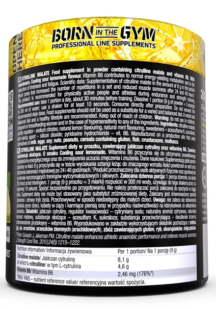 Aminokwas Olimp Citrulline Malate 200 g Cooling Sour Lemonade (5901330095122) - obraz 2