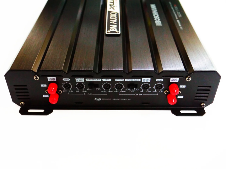 Автомобільний підсилювач Boschman BM Audio XW-F4399 1700W 4-канальний, автопідсилювач 4×75 4×115 4×150 Вт RMS, 2-16 Ом, ФНЧ 50-250 Гц, ФВЧ 80-1200 Гц, 1×2 RCA, металевий корпус - изображение 2
