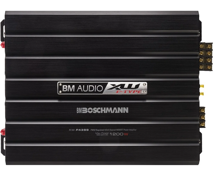 Автомобільний підсилювач Boschman BM Audio XW-F4399 1700W 4-канальний, автопідсилювач 4×75 4×115 4×150 Вт RMS, 2-16 Ом, ФНЧ 50-250 Гц, ФВЧ 80-1200 Гц, 1×2 RCA, металевий корпус - изображение 4
