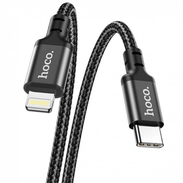 Дата кабель Hoco X14 Double Speed Type-C to Lightning Cable (1m) Black - Фото 3 Дата кабель Hoco X14 Double Speed Type-C to Lightning Cable (1m) Black - изображение 3