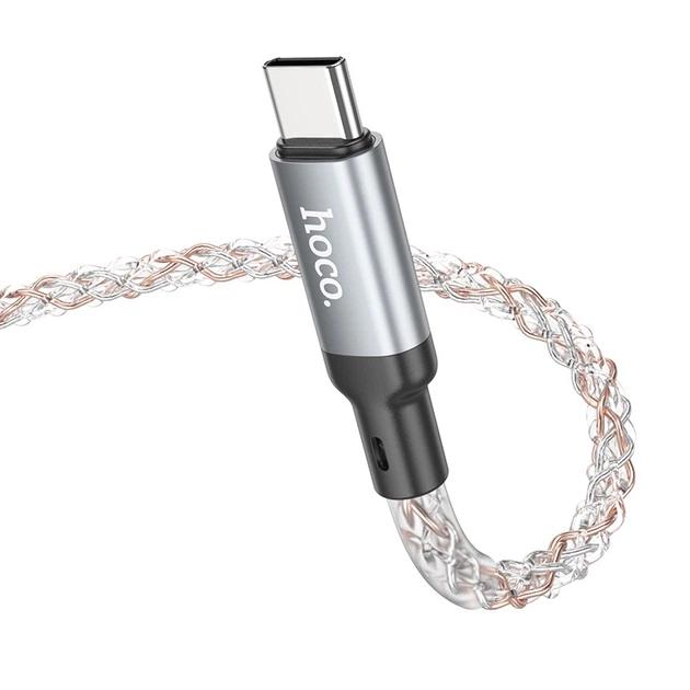 Дата кабель Hoco U112 Shine USB to Type-C 3A (1m) Gray - изображение 5