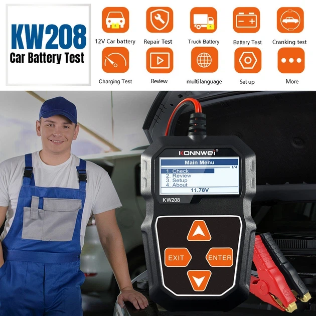 Тестер АКБ та генератора Konnwei KW208 - зображення 4