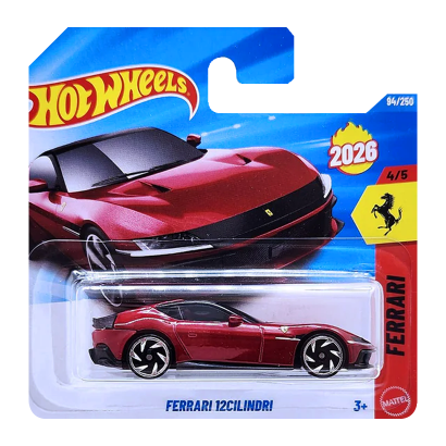 Машинка Базова Hot Wheels Ferrari 12Cilindri Ferrari 1:64 JJH41 Red - Фото 1 Машинка Базова Hot Wheels Ferrari 12Cilindri Ferrari 1:64 JJH41 Red - зображення 1