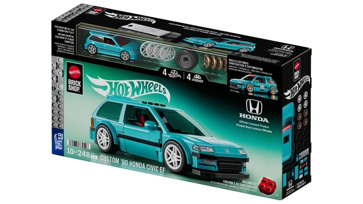 Конструктор Hot Wheels Mattel Brick Shop Hot Wheels Custom ’90 Honda Civic EF 248 Деталей JHF62 Blue - Фото 2 Конструктор Hot Wheels Mattel Brick Shop Hot Wheels Custom ’90 Honda Civic EF 248 Деталей JHF62 Blue - зображення 2