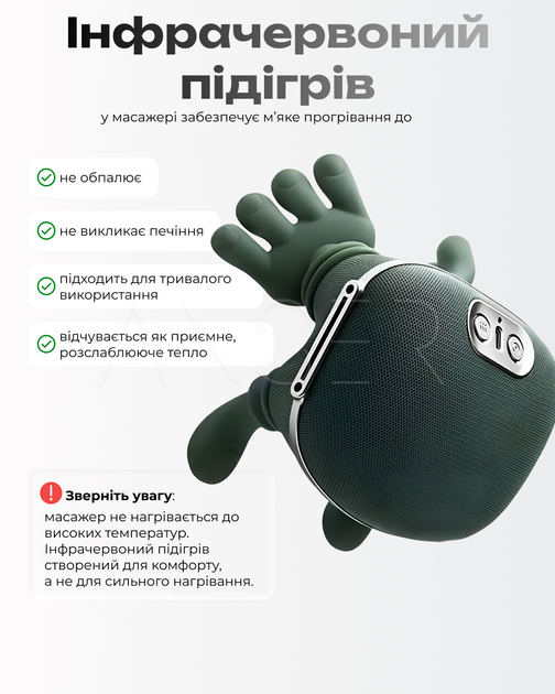 Профессиональный массажёр для спины и шеи с подогревом и 3 режимами работы - изображение 3