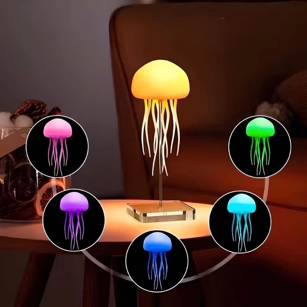 Led лампа со встроенным аккумулятором светильник светодиодный медуза RGB ночник 22х9см - изображение 6