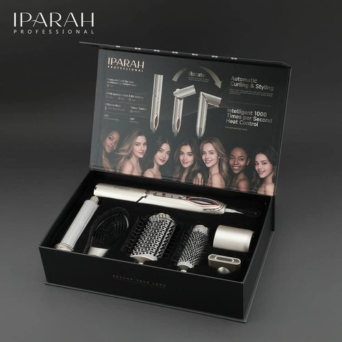 Фен-стайлер IPARAH 7 в 1 P-510G SILVER, 7 насадок, 3 режима, 4 режима температуры, 105000 RPM, 1400W - изображение 9