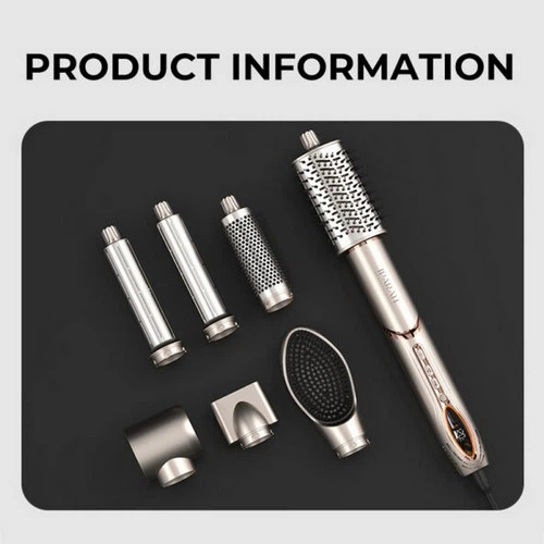 Фен-стайлер IPARAH 7 в 1 P-510G SILVER, 7 насадок, 3 режима, 4 режима температуры, 105000 RPM, 1400W - изображение 10