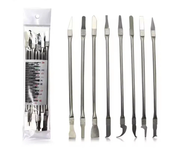 Набір інструментів для ремонту техніки CPU IC Glue Remover з нержавіючої сталі 8 штук - Фото 2 Набір інструментів для ремонту техніки CPU IC Glue Remover з нержавіючої сталі 8 штук - изображение 2