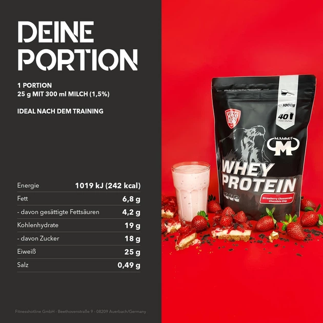 Протеїн Mammut Whey Protein 1000 г, Strawberry Cheesecake Chocolate Chips - зображення 2