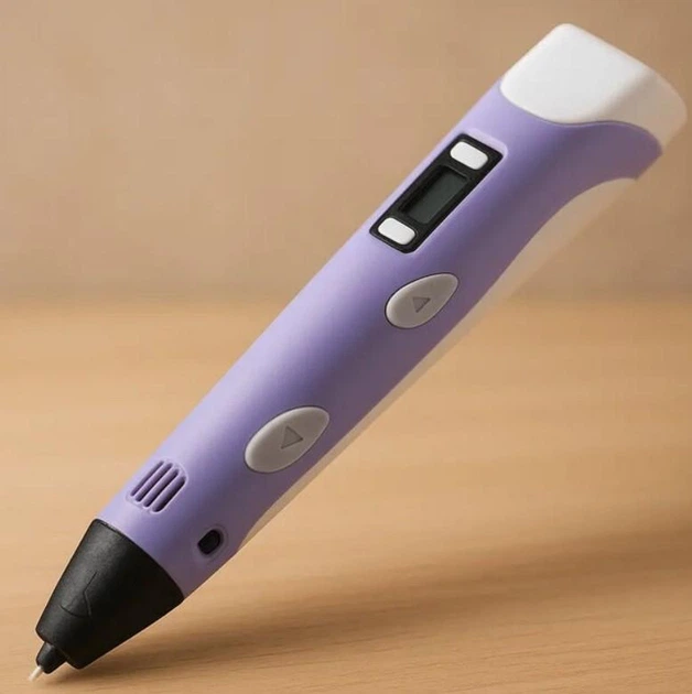 Набор для детского творчества 3D-Pen ручка с LCD-дисплеем Фиолетовый - Фото 6 Набор для детского творчества 3D-Pen ручка с LCD-дисплеем Фиолетовый - изображение 6
