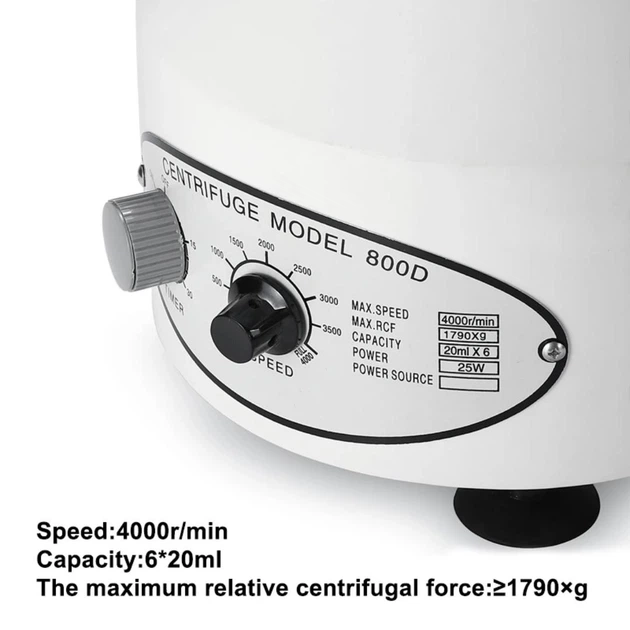 Центрифуга лабораторна 800D (цифрова, 4000 об/хв, 6*20мл, таймер, 1790g) - зображення 6