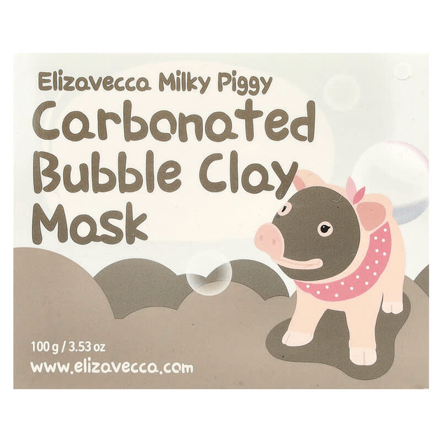 Глиняно-пузырьковая маска Elizavecca, Milky Piggy, Carbonated Bubble Clay Mask, кислородная для очищения пор, 100 г - изображение 3