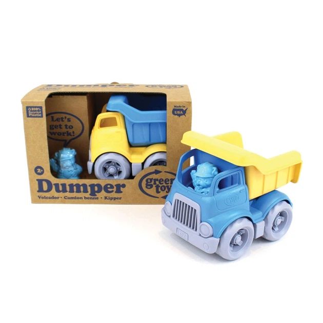 Samochód zabawkowy Green Toys Dump Truck Wywrotka z figurką pieska Żółto-niebieska 2999887 (0816409012625) - obraz 3