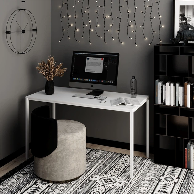 Письменный стол Art in Head Brevity Loft standart 1400х750х670 Белый бриллиант/Белый металл (TB04010000010) - изображение 2