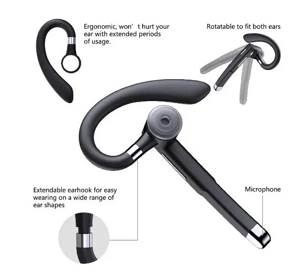 Bluetooth-гарнитура HBQ YYK-520 с зарядным кейсом 2.0 Черный Б/У - изображение 3