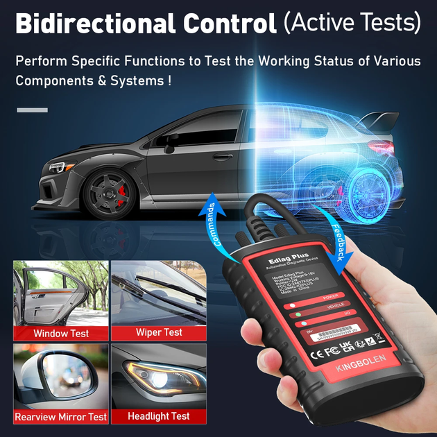 Диагностический сканер KINGBOLEN EDIAG Plus - профессиональный OBD2 автосканер с поддержкой ECU Coding, CAN-FD - изображение 7