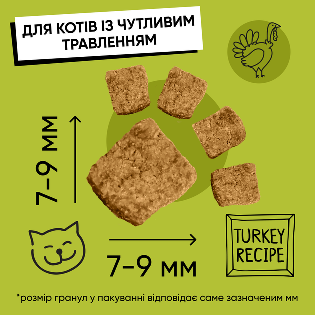 Корм сухой HalfHalf для котов с чувствительным пищеварением с индейкой 300 г - изображение 7
