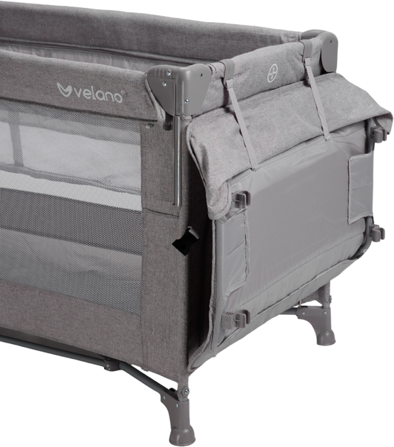 Кровать-манеж Velano Tino детская со вторым ярусом и пеленатором Light grey (4820296760268) - изображение 9