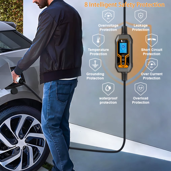 Зарядка для електромобілів Feyree 7кВт 32A Tesla NACS Lion EV K8 APP Wi Fi - зображення 9