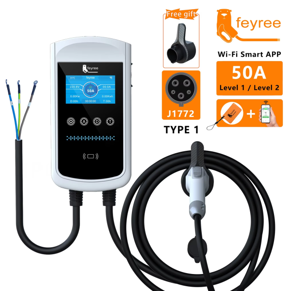 Зарядка для електромобіля Feyree 12 кВт 50A, Type1 Pisces PRO Wi-Fi - зображення 2