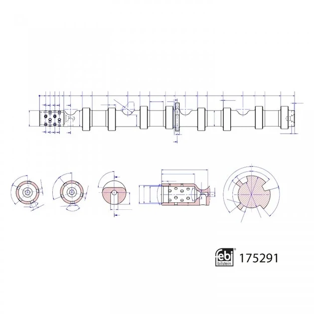 Розподільний вал FEBI 175291 Audi A6, A5, Allroad, A4, Q5, TT, A8, A3; Seat Exeo; Skoda Octavia, Yeti; Volkswagen Transporter, Passat, Golf, Tiguan 06H109021C, 06H109021G, 06H109021K - Фото 1 Розподільний вал FEBI 175291 Audi A6, A5, Allroad, A4, Q5, TT, A8, A3; Seat Exeo; Skoda Octavia, Yeti; Volkswagen Transporter, Passat, Golf, Tiguan 06H109021C, 06H109021G, 06H109021K - изображение 1