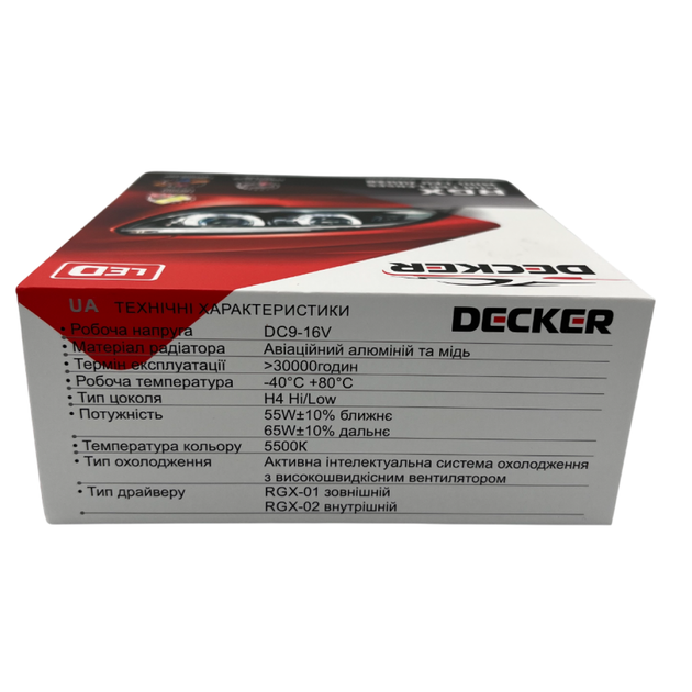 Led світлодіодні міні лінзи Bi-LED MiniLens Decker Led RGX-01 H4 5500k 12000lm 65/85w 9-16v (2 шт) - зображення 6