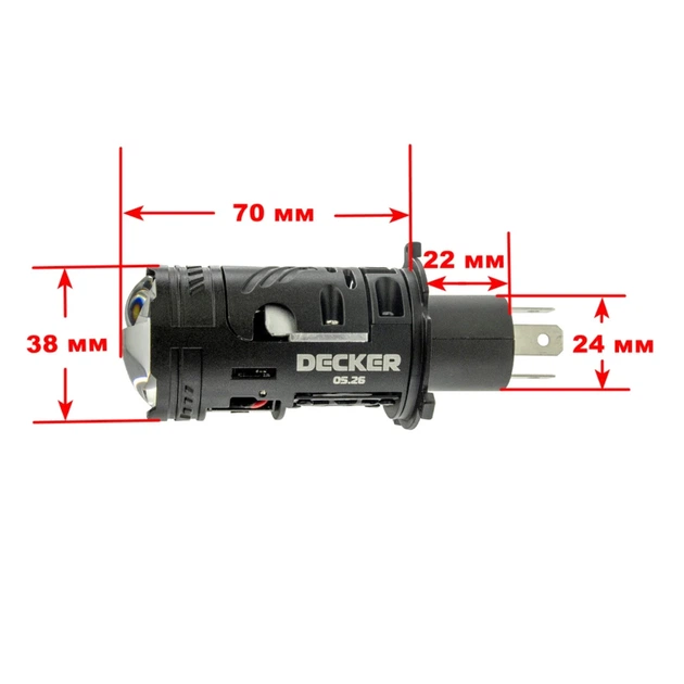 Led світлодіодні міні лінзи Bi-LED MiniLens Decker Led RGX-02 H4 5500k 12000lm 45/65w 9-16v (2 шт) - зображення 4