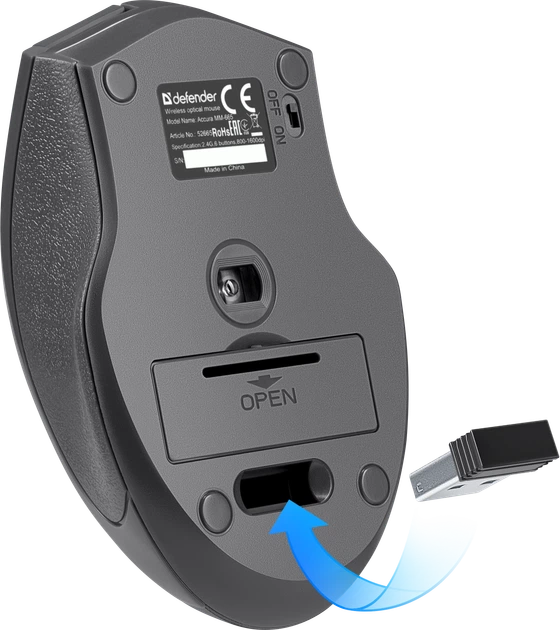 Беспроводная мышка Defender Accura MM-665 52665 USB 6 кН 1200 dpi Black - изображение 5