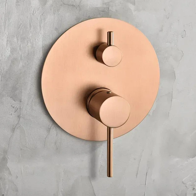 Вбудована душова система прихованого монтажу IMEX MONZA BRUSHED ROSE GOLD латунь PVD матова золото рожеве - зображення 3