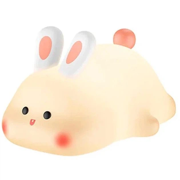 Дитячий нічник світильник HOCO HX16 2W Silicone lamp Rabbit Світлодіодна LED лампа силіконовий зайчик | USB Type-C | акумулятор 1200 mAh (6942007672764) - Фото 3 Дитячий нічник світильник HOCO HX16 2W Silicone lamp Rabbit Світлодіодна LED лампа силіконовий зайчик | USB Type-C | акумулятор 1200 mAh (6942007672764) - зображення 3