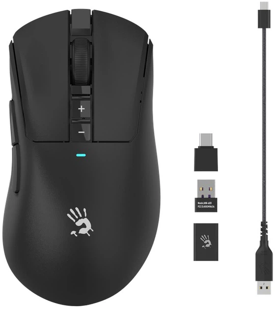 Игровая беспроводная мышь Bloody R73 Ultra 2.4 ГГц/USB-A/USB-C до 20000 dpi Black (R73 Ultra Black) - Фото 5 Игровая беспроводная мышь Bloody R73 Ultra 2.4 ГГц/USB-A/USB-C до 20000 dpi Black (R73 Ultra Black) - изображение 5