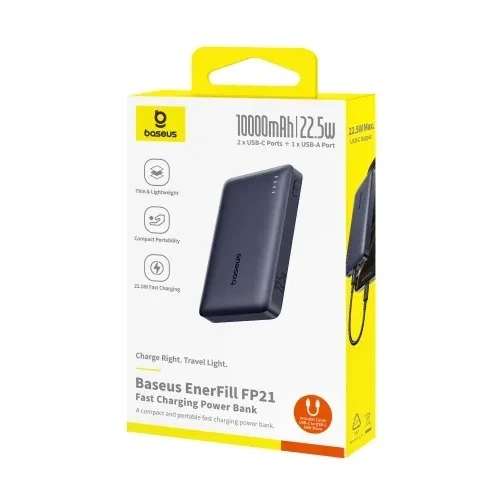УМБ Baseus EnerFill FP21 Power Bank 22.5W 10 000mAh Black P1008210D123-00 - изображение 2