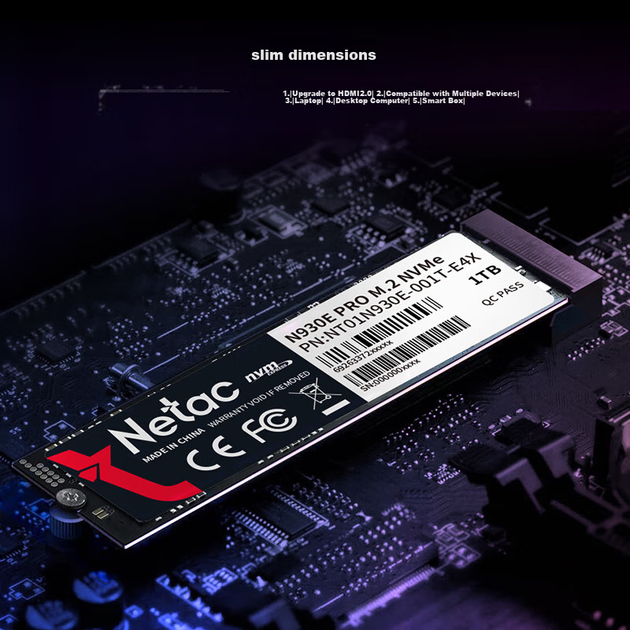 Твердотельный накопитель Netac 512 ГБ SSD с интерфейсом M.2 (протокол NVMe) N930E PRO серии Jueying Gaming Extreme Edition / скорость чтения 2018 МБ/с. - изображение 8