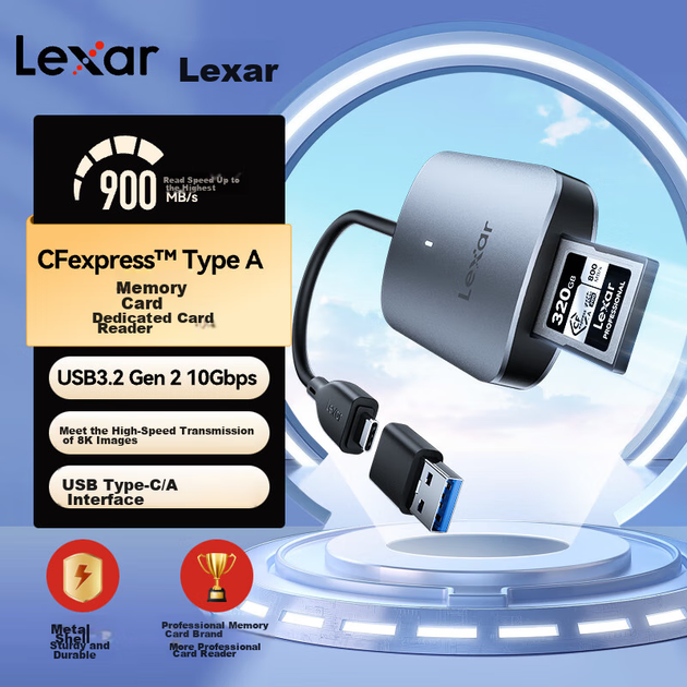Картрідер Lexar RW515 Professional CFexpress USB 3.2 Gen2 USB-A & USB-C Silver - зображення 4