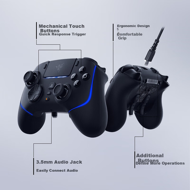 Беспроводной игровой контроллер Razer Wolverine V2 Pro Wireless PlayStation 5 & PC Gaming Controller Black - изображение 4
