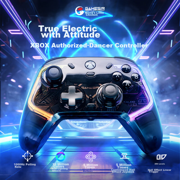 Проводной геймпад GameSir Kaleid PC/Xbox One/Xbox Series X/S Transparent Black - Фото 8 Проводной геймпад GameSir Kaleid PC/Xbox One/Xbox Series X/S Transparent Black - изображение 8