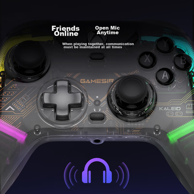 Проводной геймпад GameSir Kaleid PC/Xbox One/Xbox Series X/S Transparent Black - Фото 12 Проводной геймпад GameSir Kaleid PC/Xbox One/Xbox Series X/S Transparent Black - изображение 12