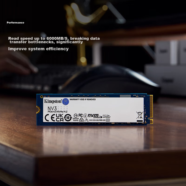 SSD диск Kingston NV3 1TB M.2 2280 NVMe PCIe 4.0x4 (NV3PCle4.0NVMeM.2) - Фото 2 SSD диск Kingston NV3 1TB M.2 2280 NVMe PCIe 4.0x4 (NV3PCle4.0NVMeM.2) - изображение 2
