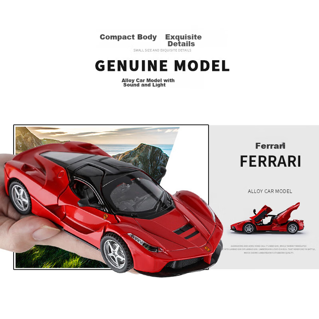 Автомодель BIG TAYLOR Ferrari LaFerrari 1:32 Червона (100026502612) - зображення 10