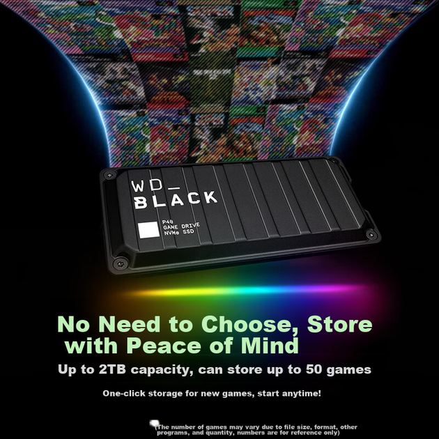 SSD диск Western Digital WD_BLACK P40 500GB Type-C External Black - изображение 7