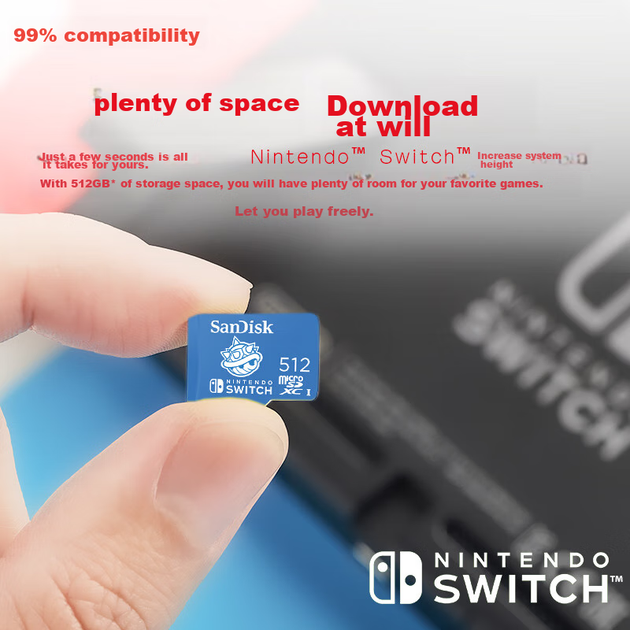 Карта памяти SanDisk Nintendo Switch microSDXC 512GB UHS-I U3 V30 - изображение 4