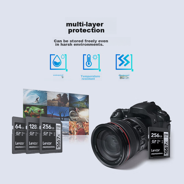 Карта пам'яті Lexar Professional SDXC 256GB UHS-II U3 V60 - зображення 10