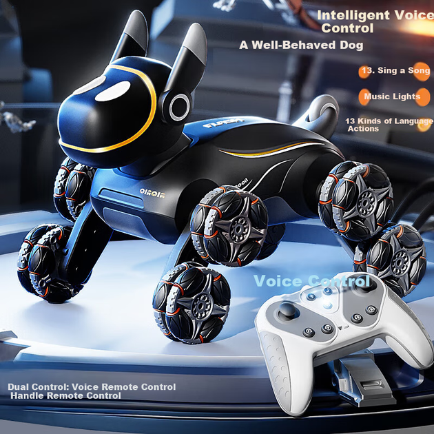 Интерактивная игрушка SODEEP Voice Intelligent Remote-Control Mechanical Dog Собака на радиоуправлении Черная (100176543546) - изображение 8