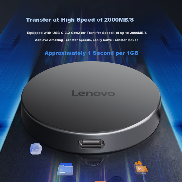 SSD диск Lenovo Y910 Magnetic 1TB USB-C 3.2 Gen2 Black External - изображение 5