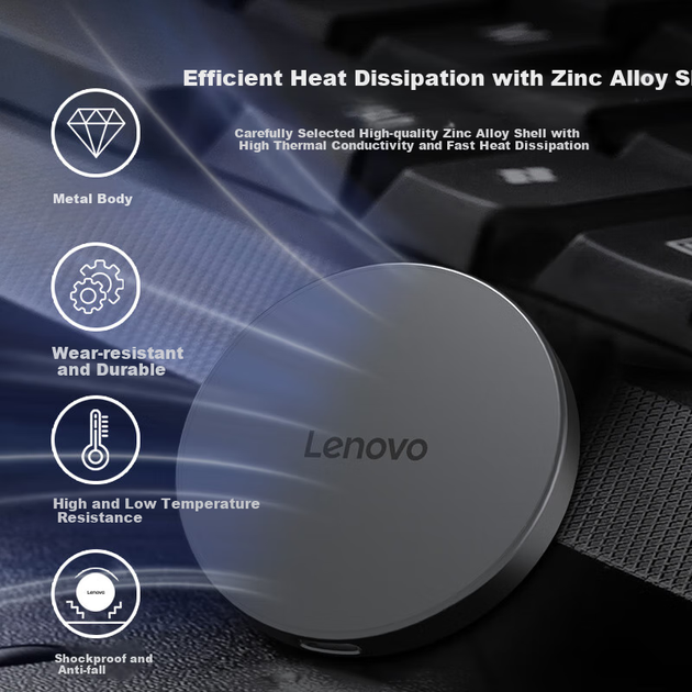 SSD диск Lenovo Y910 Magnetic 1TB USB-C 3.2 Gen2 Black External - изображение 7
