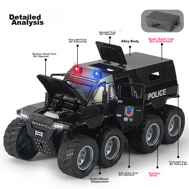 Игрушечная машинка BIG TAYLOR Большой полицейский внедорожник SWAT 1:32 (100065191373) - изображение 7