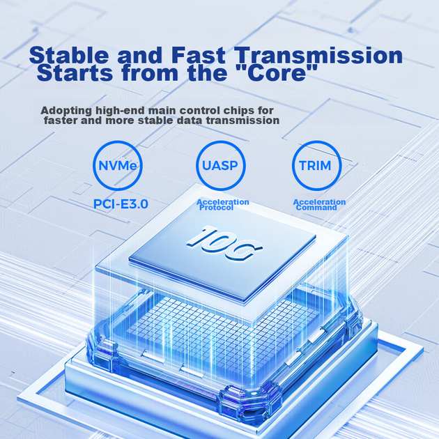 Зовнішня кишеня Orico M.2 NVMe, Type-C, 10 Гбіт/с - Фото 6 Зовнішня кишеня Orico M.2 NVMe, Type-C, 10 Гбіт/с - зображення 6