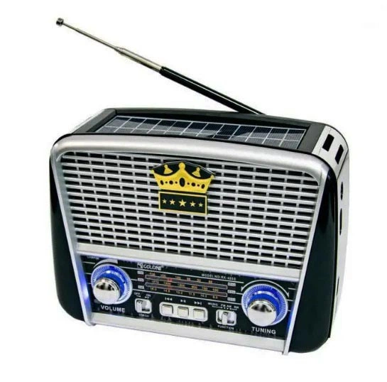Радіоприймач Golon RX-455S Solar із сонячною панеллю, FM/AM/SW, USB, microSD, акумуляторний, Power Bank, портативна колонка 4 Вт Silver - Фото 1 Радіоприймач Golon RX-455S Solar із сонячною панеллю, FM/AM/SW, USB, microSD, акумуляторний, Power Bank, портативна колонка 4 Вт Silver - зображення 1